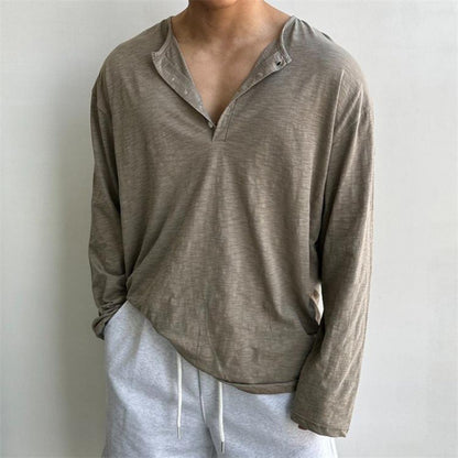 Plus Size Men's Loose Irregular Long Sleeve Shirt