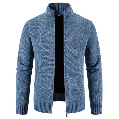 Velvet Sweater Zipper Cardigan Slim Jacket Coat