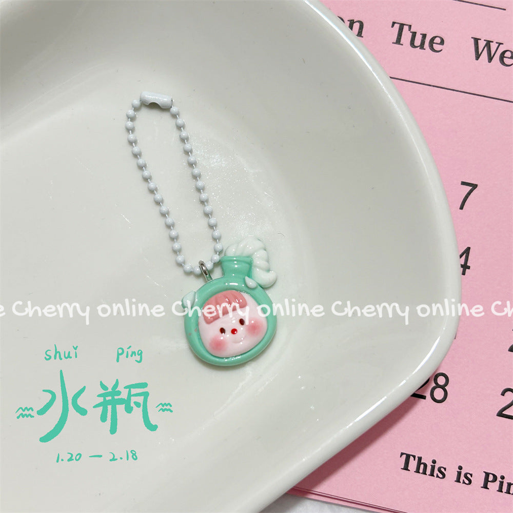 Twelve Constellation Girlish Lanyard Keychain
