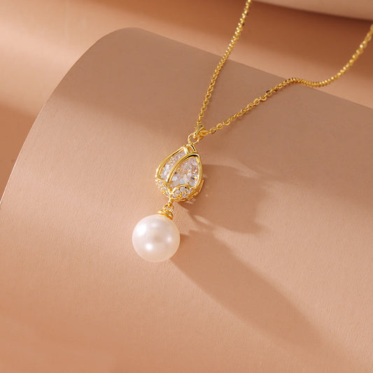 S925 Silver Tulip Pearl Necklace