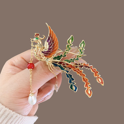 Phoenix Tassel Brooch