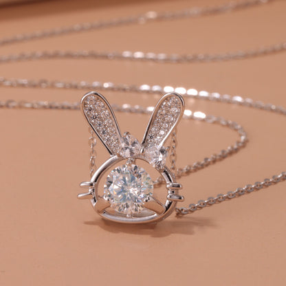 Rabbit Necklace S925 Sterling Silver Female Student Korean Style