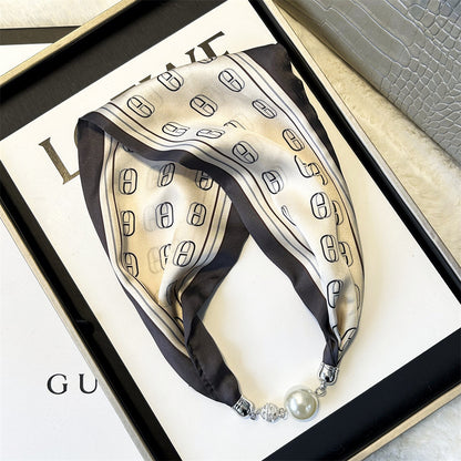 Women's Day Magnetic Suction Convenient Small Silk Scarf Popular