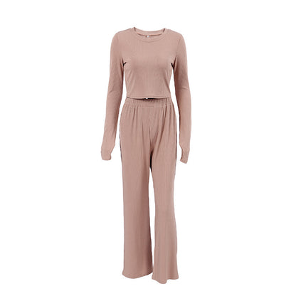 Long-Sleeve Pajamas Short Trousers Set