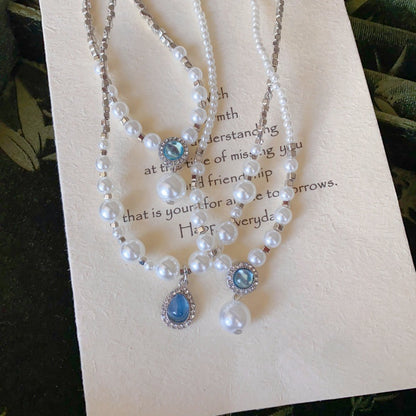 Aquamarine Pearl Necklace