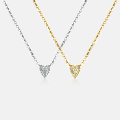 S925 Diamond Heart Pendant Necklace