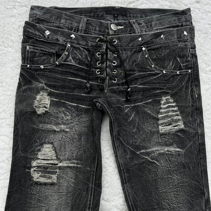 Slightly Flared Double Waist Lace Pants
