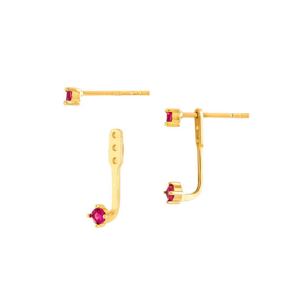 Twelve Birthstone Ear Studs