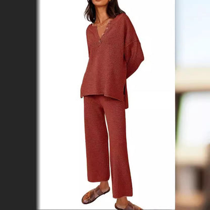 Solid Color Loose Leisure Two-Piece Set