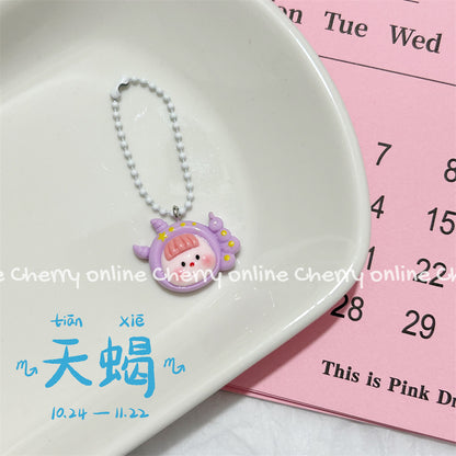 Twelve Constellation Girlish Lanyard Keychain