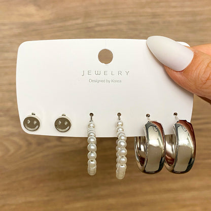 Retro Geometric Resin Earrings Combo