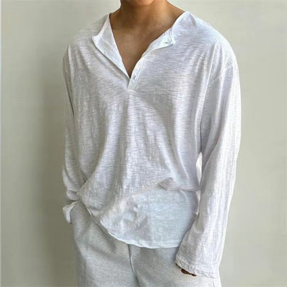 Plus Size Men's Loose Irregular Long Sleeve Shirt