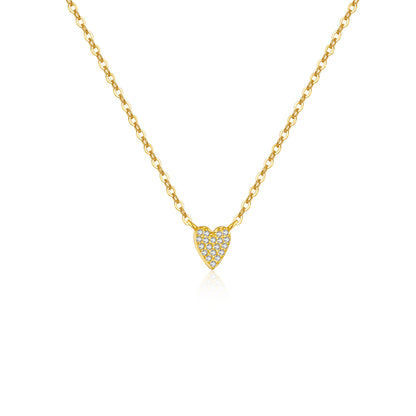 S925 Diamond Heart Pendant Necklace