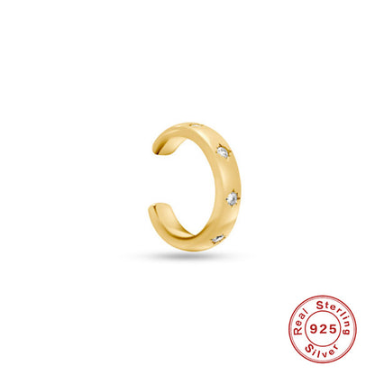 S925 Three-Row Stone Single Earring