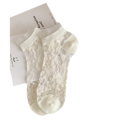 White Kanekalon Short Cotton Women's Casual Women's Socks