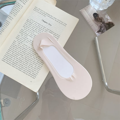 Candy Color Shallow Mouth Ice Silk Invisible Terry Bottom Boat Socks