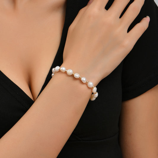 Retro Freshwater Pearl Pull Bracelet