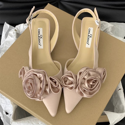 French Flower Closed Toe Sandals