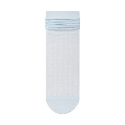 Lace Hollow Solidcolor Mid-calf Length Cotton Bunching Socks