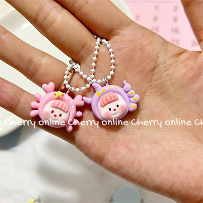 Twelve Constellation Girlish Lanyard Keychain