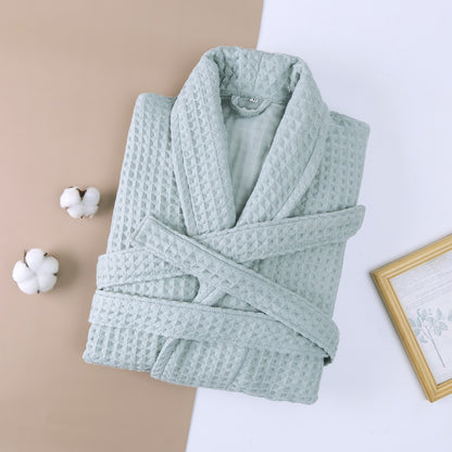 Cotton Double Waffle Unisex Long Robe