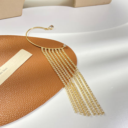 Rhinestone Tassel Earrings