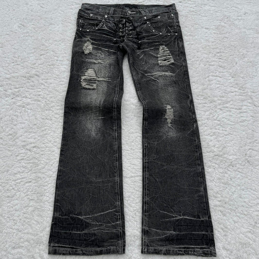 Slightly Flared Double Waist Lace Pants
