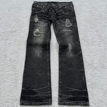 Slightly Flared Double Waist Lace Pants