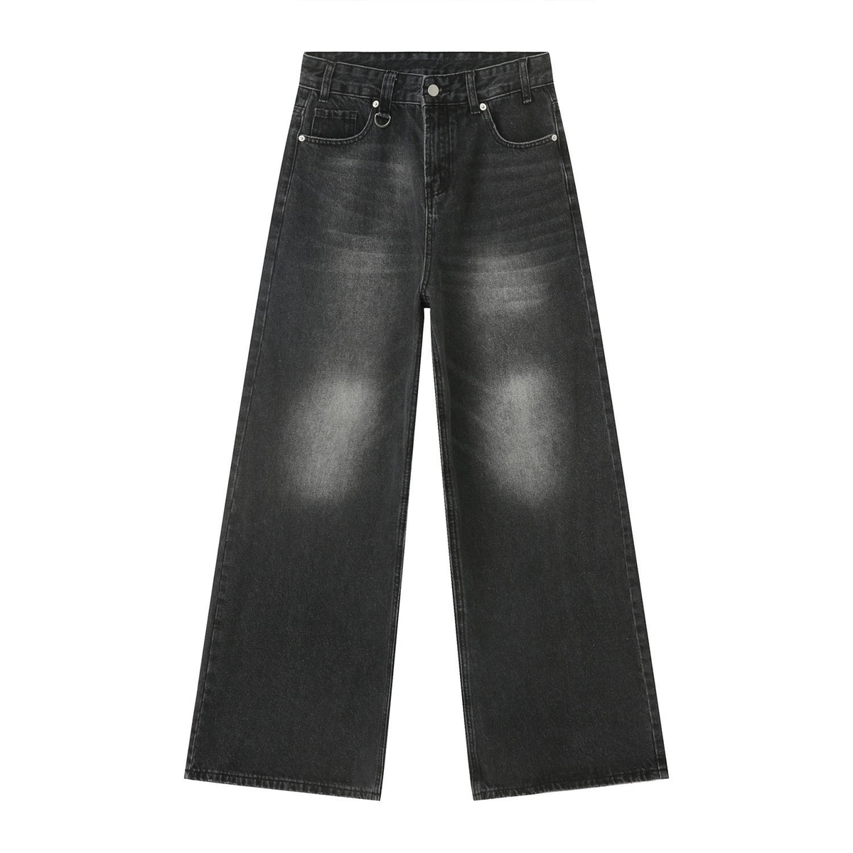American High Street Simple Wind Black Loose Casual Jeans