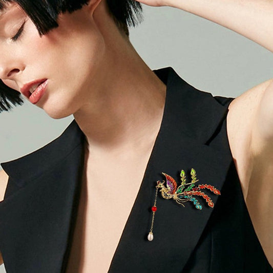 Phoenix Tassel Brooch