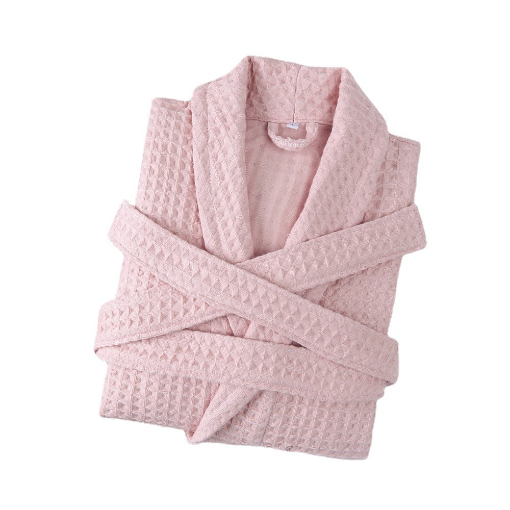 Cotton Double Waffle Unisex Long Robe