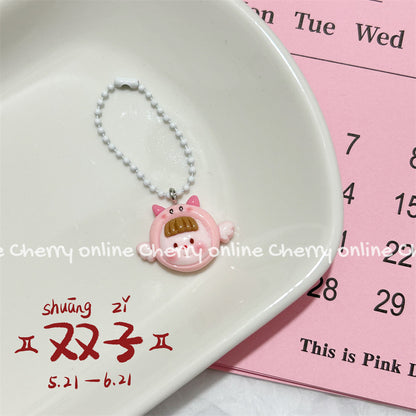 Twelve Constellation Girlish Lanyard Keychain