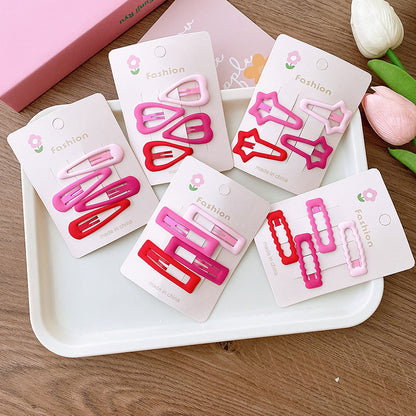 Sweet Rose Hollow Heart Five-star Barrettes