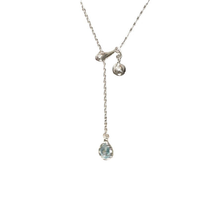 A Drop Of Tears Blue Water Drop Pendant Necklace For Women
