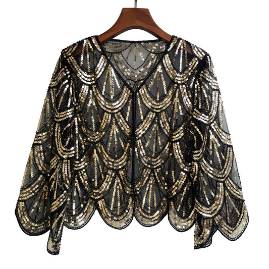 Women's Fashionable All-matching Party Banquet Sequined Coat