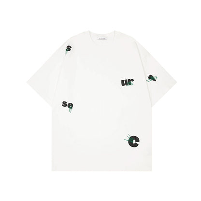 Men's Cotton Embroidery Loose Pullover Short Sleeve