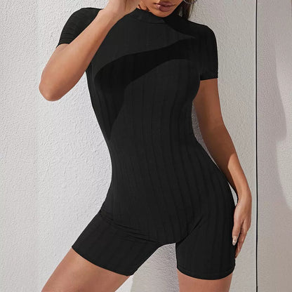 Slim Fit Short Sleeve Jumpsuit