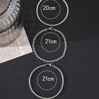 Stainless Steel Keel Bracelet Set