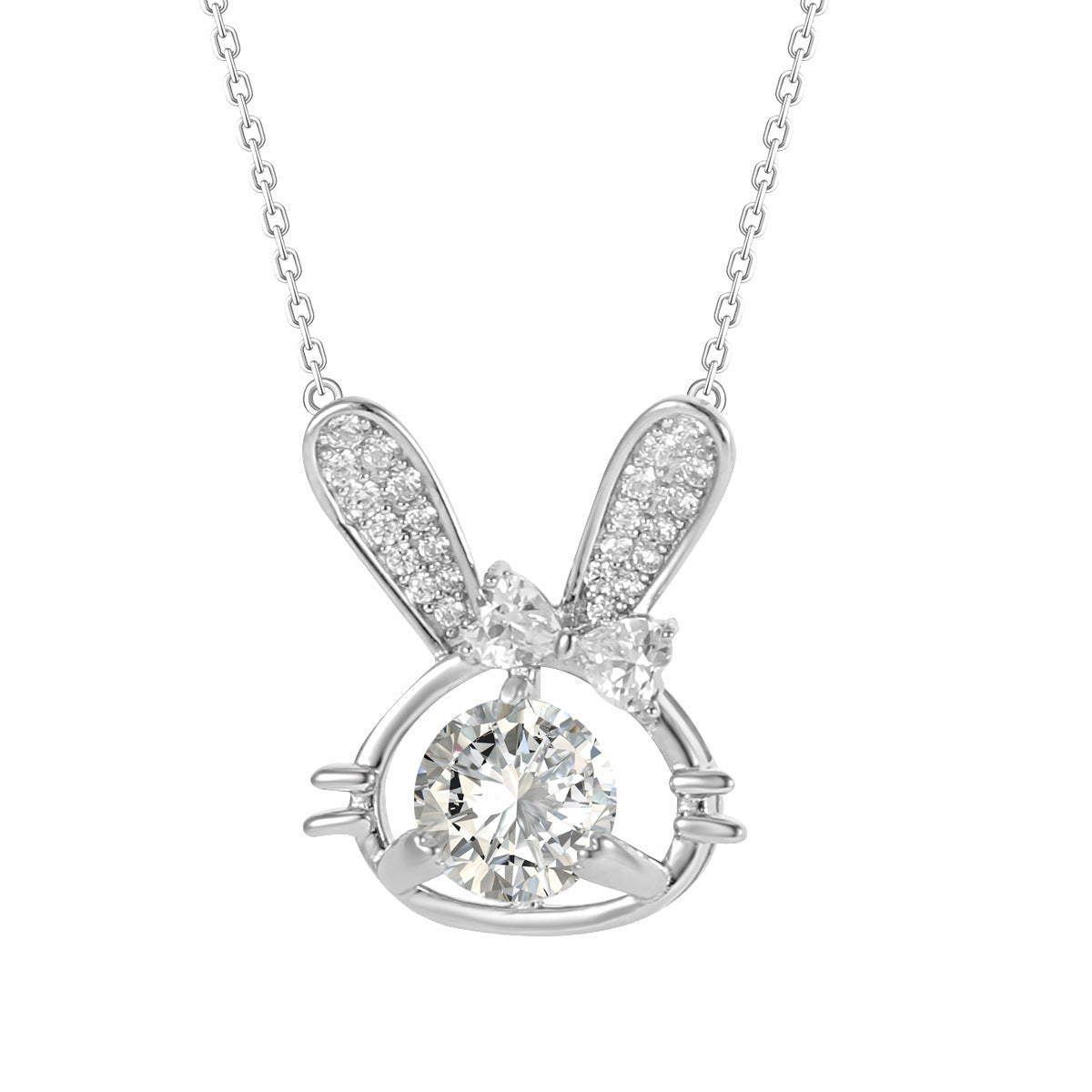 Rabbit Necklace S925 Sterling Silver Female Student Korean Style