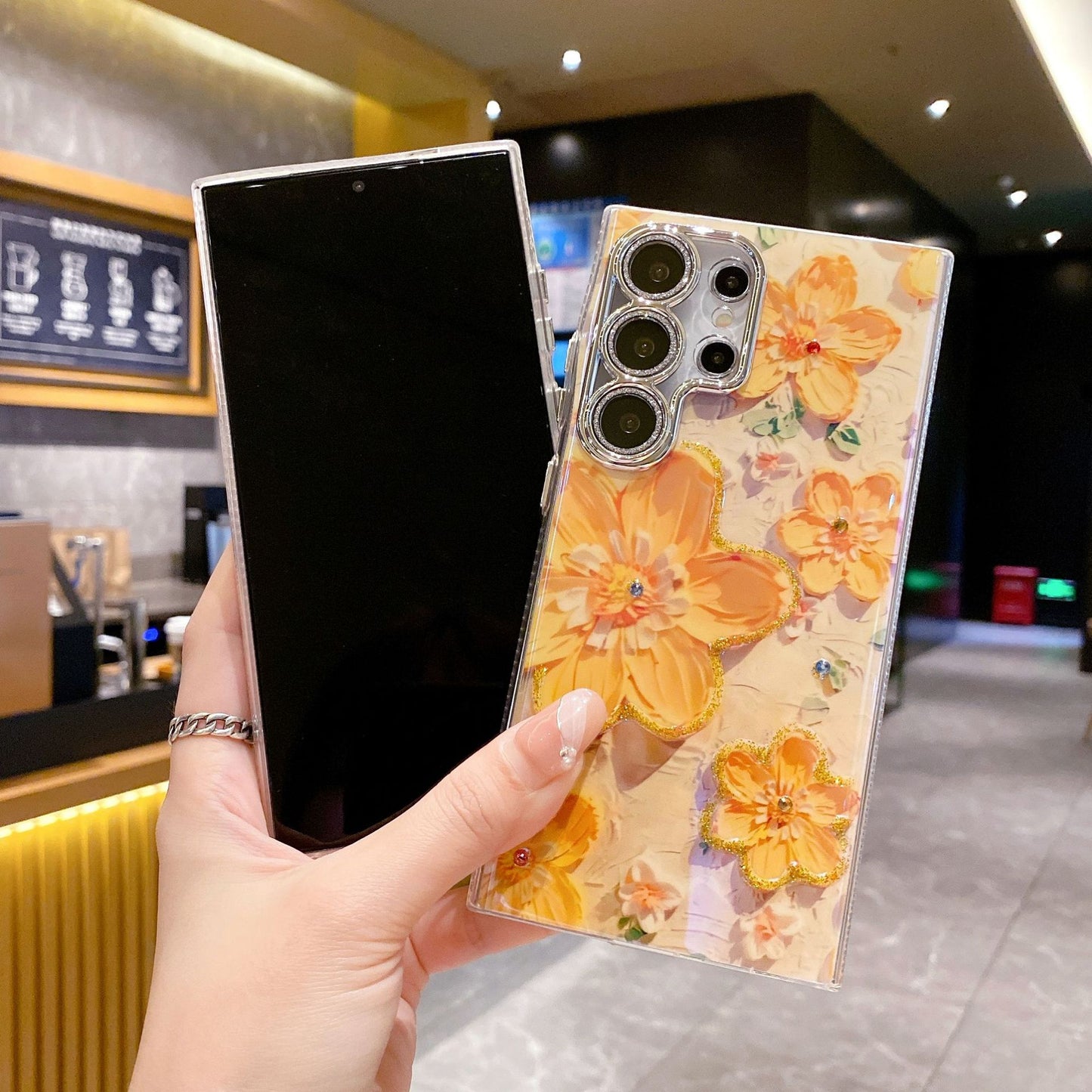 Luxury Rhinestone Flower Phone Case