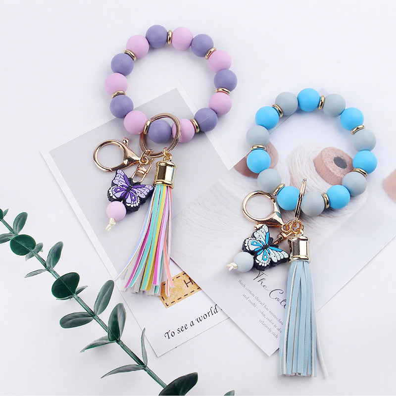 Beaded Butterfly Keychain