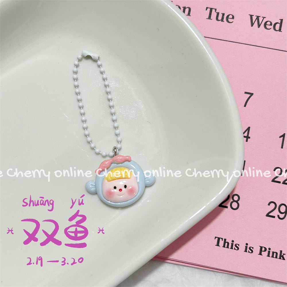 Twelve Constellation Girlish Lanyard Keychain