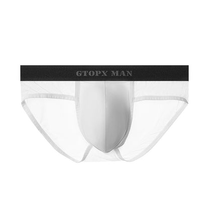 Men's Ice Silk U Convex Sexy Low Waist Panties