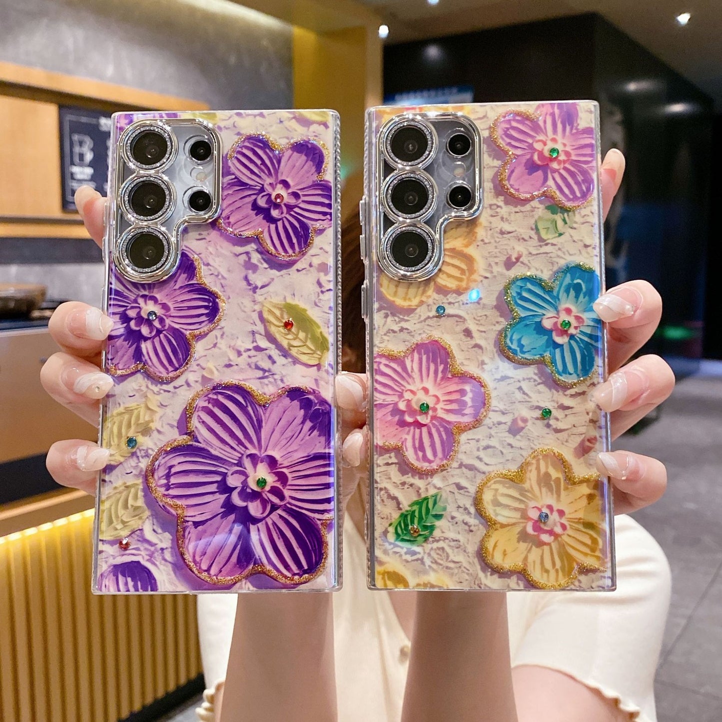 Luxury Rhinestone Flower Phone Case