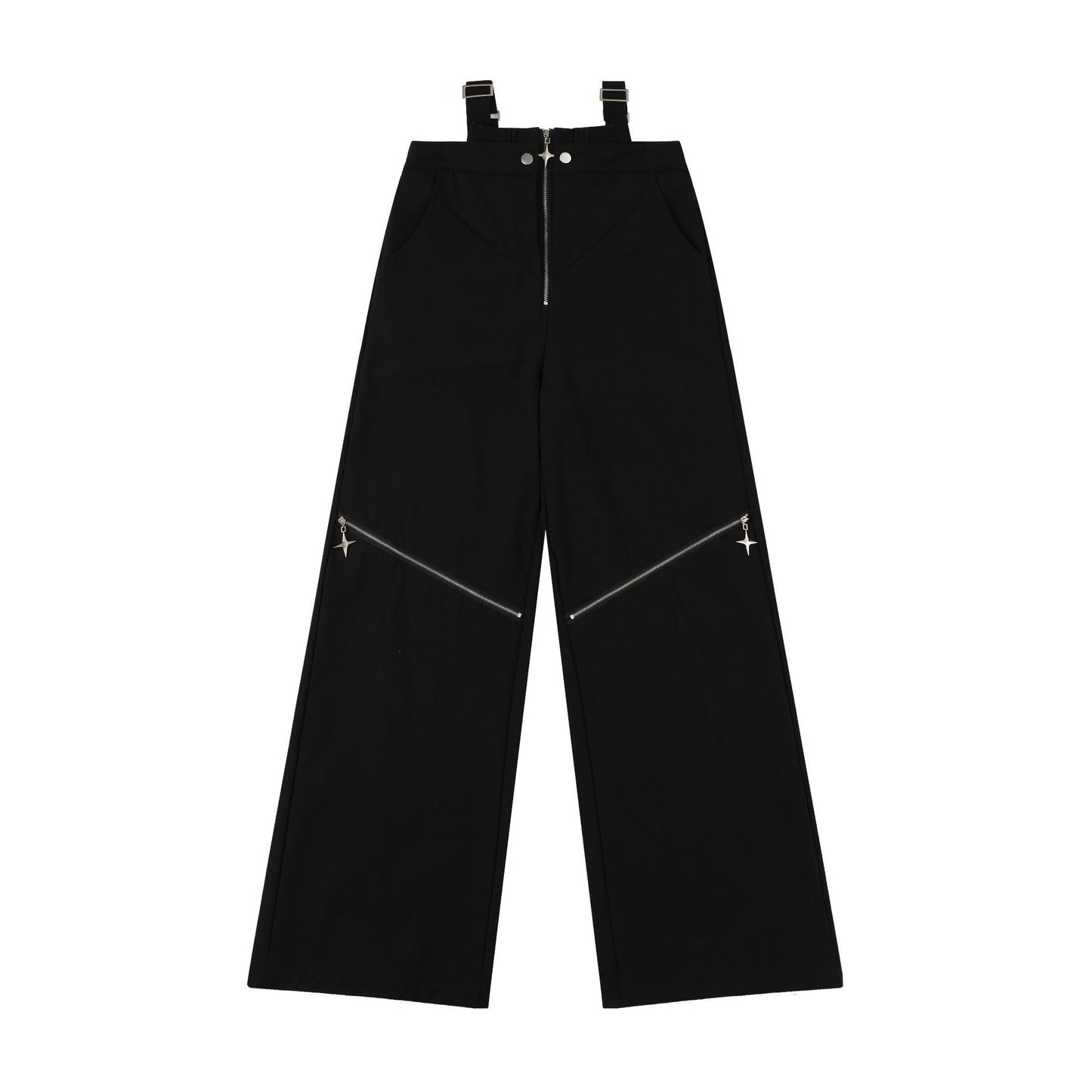 Y2K Black Cargo Pants with Zipper
