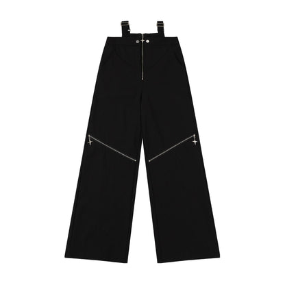Y2K Black Cargo Pants with Zipper