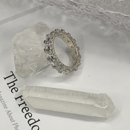 White Gold Full Diamond Women's Ring