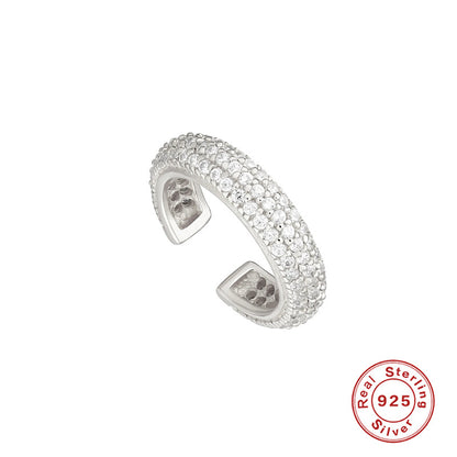 S925 Three-Row Stone Single Earring