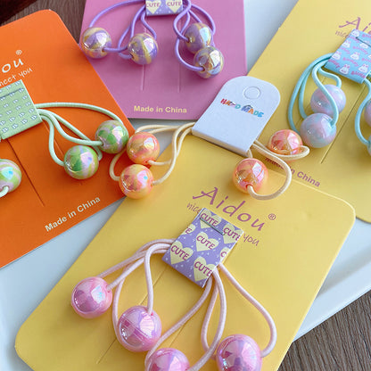 Colorful Round Beads Children's Hair String