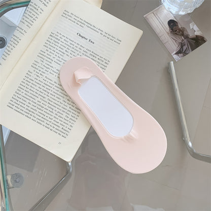 Candy Color Shallow Mouth Ice Silk Invisible Terry Bottom Boat Socks